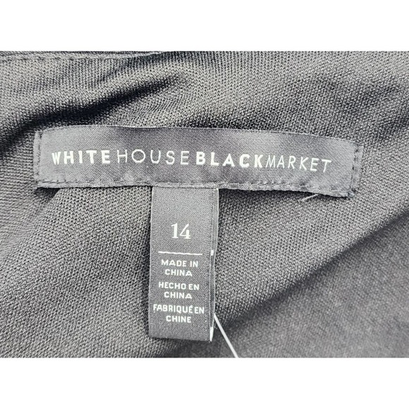 WHBM Body Perfecting Ruffle Sleeve Black Sheath Dress Women 14 NWT - Picture 9 of 13